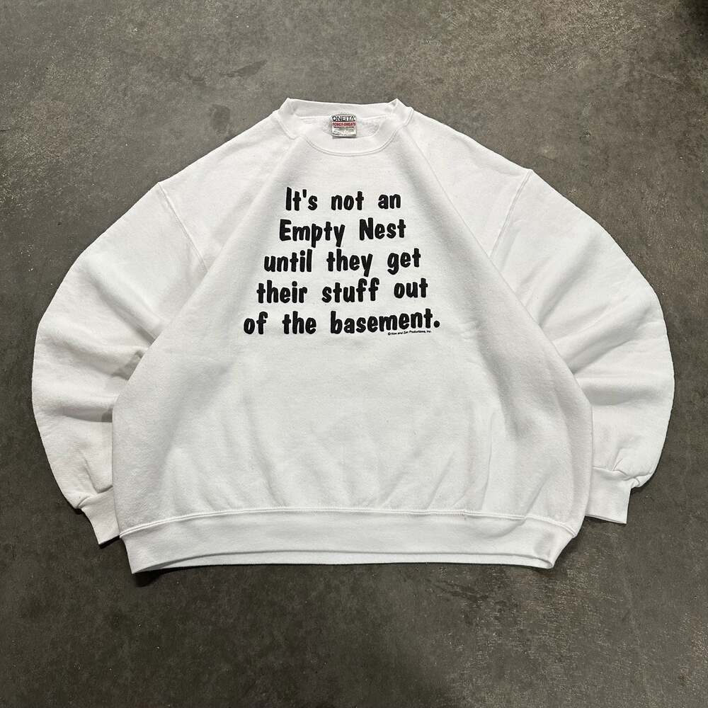 Vintage 90s Oneita Empty Nest Funny Graphic Sweatshirt Made in USA XL